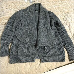 GUC JCREW SHAWL NECK SWEATER GRAY MARL